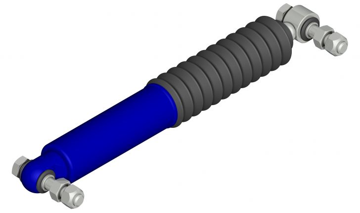 KNOTT Stossdämpfer 'Premium' blau, Einzelachse: 1800 kg, Tandemachse: 3500 kg, L 340/217 mm, inkl. Befestigungsschrauben ohne Halter, VerglNr: 990206