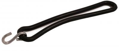 Gummi-Spannring mit S-Haken schwarz, l 200 mm, Ø 8 mm
