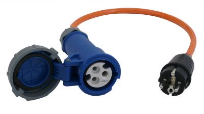 Adapterkabel 500 mm Kabellänge CEE-Kuppl.Bajo./Schuko-Stecker 