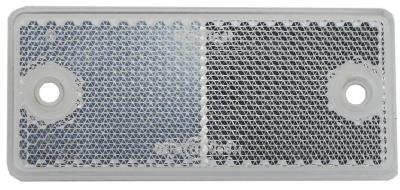 Aspöck Rückstrahler, 90x40, weiß gebohrt VerglNr: 014000416, 15-5430-007, 155430007