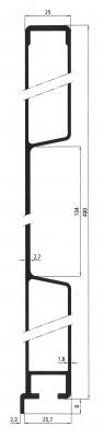 Bordwandprofil Alu 7500 x 400 x 25 mm
