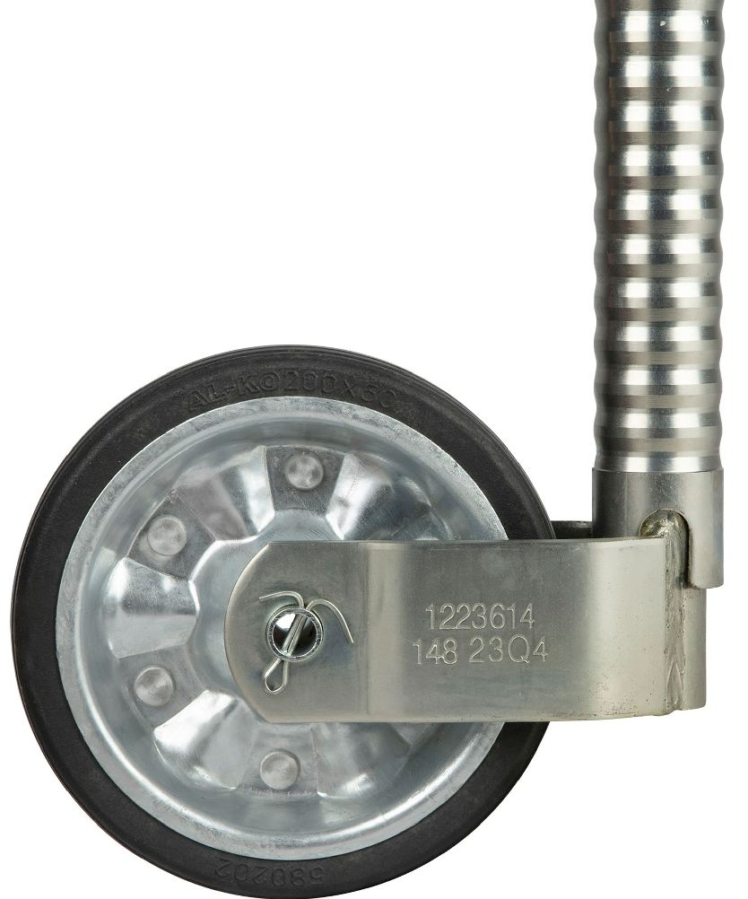 ALKO Stützrad verzinkt, Vollgummi, Stahlfelge 200 x 50 mm, Rohr Ø 48 mm, Rohrlänge: 540 mm, Stützlast: 300 kg VerglNr: 1223614