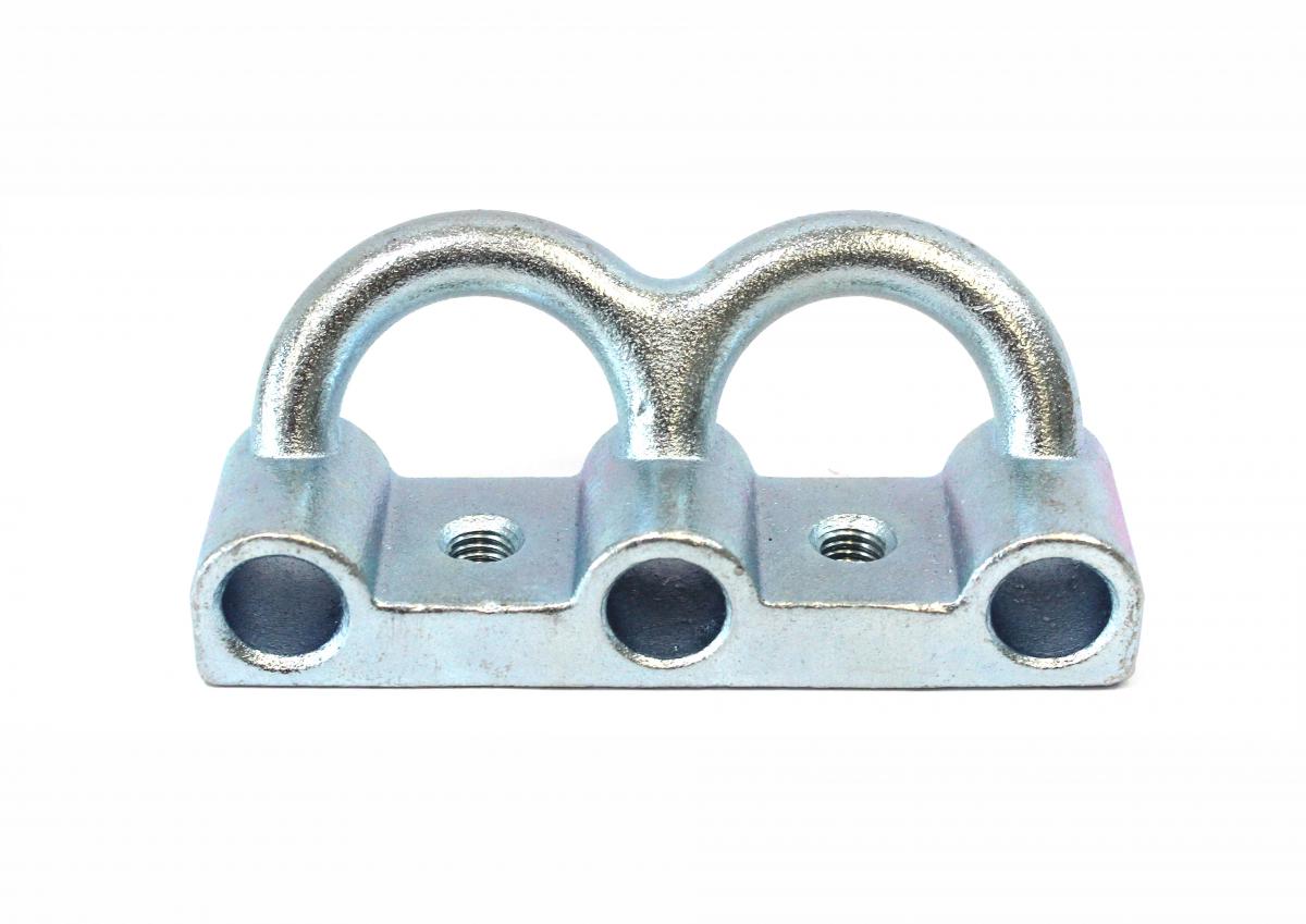 Halter für Zapfenaufnahme mit 3 Aufnahmen und Anbindegriff 