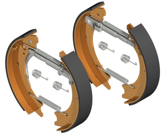 KNOTT Bremsbackenset original, Bremse 250 x 40 mm, Hydr.S. ANS, 25-4303, inkl. Federnsatz, ohne Rückmatik