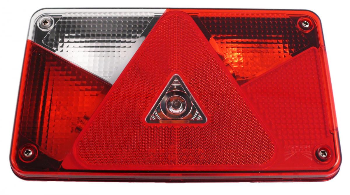 Aspöck Multipoint V, 5-polig Mehrfunktionsleuchte links 238x140x55, KZL seitlich + NSL, 5 pol Bajonettanschluss VerglNr: 014000421