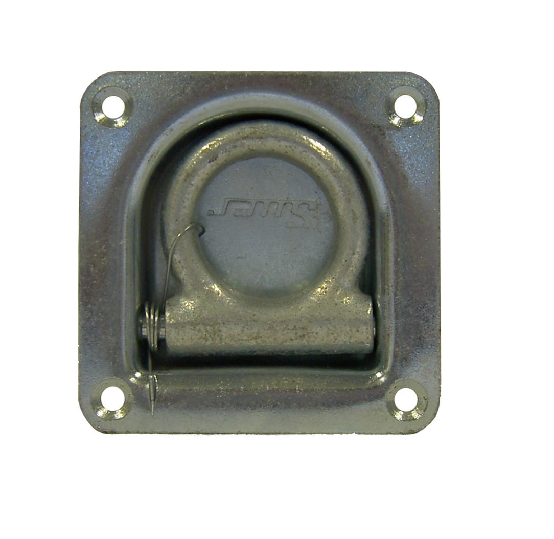 Zurrmulde, einseitig mit Feder 800 daN, verzinkt 105 x 105 mm, Lochabstad: 85 x 85 mm VerglNr: 013003005