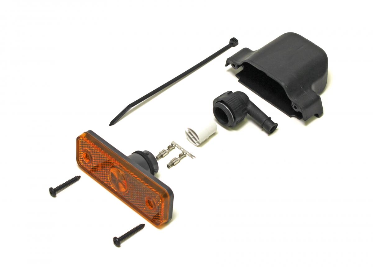 Aspöck Flatpoint I, gelb Seitenmarkierungsleuchte LED 72x96x31, mit Gummitülle