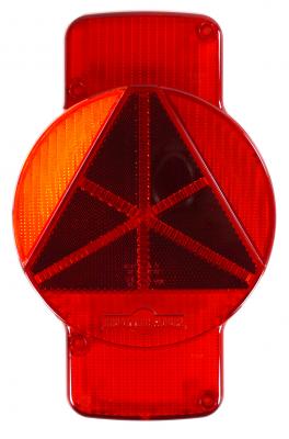 Lichtscheibe Humbaur links, vertikal mit NSL + Dreieckrückstrahler, 95x245/60x155 VerglNr: 405.00038, 40500038