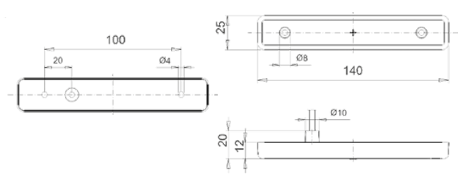 Seitenmarkierleuchte LED Jokon gelb SMLR 2013 12V 140x25x12, 0.6W, Kabel 0.25m, IP67 VerglNr: 12.1019.000