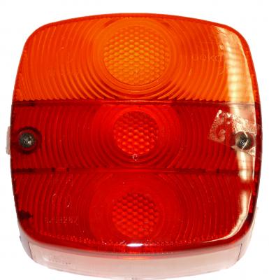 Lichtscheibe Geka BBS mit Kennzeichenfenster, 120x120x50 passend für Dreikammerleuchte 4318330 VerglNr: 014000913