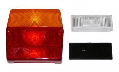 Aspöck Lichtscheibe Minipoint  L=R, Lichtscheibe + KZL, 99x93x25, mit/ohne KennzeichenfensterVerglNr: 014000532
