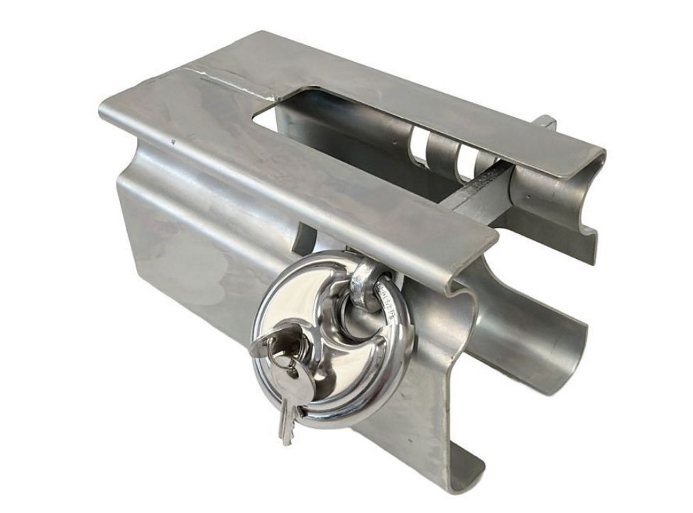 Winterhoff Kastenschloss Safety-Box Diebstahlsicherung, inkl. Riegel und Diskusschloss mit zwei Schlüsseln, VerglNr: 5102515