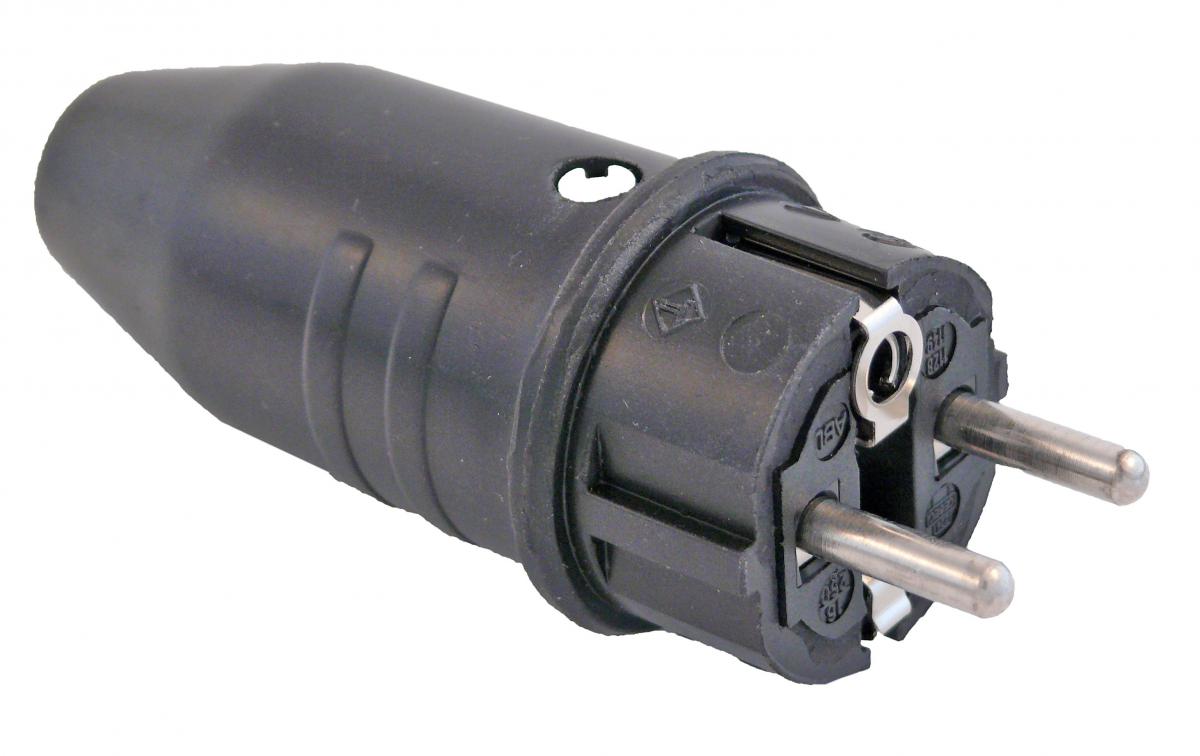 Schuko Stecker 230V Vollgummi 