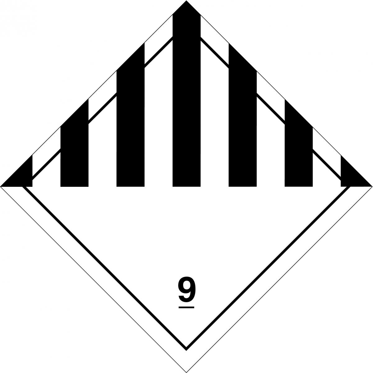 Gefahrzettel Klasse 9 Klebefolie 300 x 300 mm 