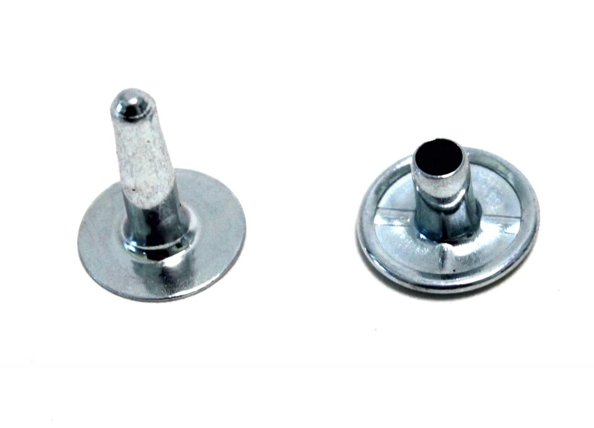 Hohlniet, Doppel-Calott, verz. l 12 mm, id 3,5 mm, ad 13 mm 