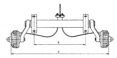 ALKO Achse 1800 kg, A: 900 mm, C: 1400 mm