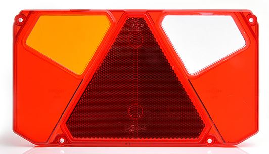 WAS - Ersatzglas zu Schlussleuchte W125 links, ohne Kennzeichenleuchte, 242 x 134 mm VerglNr: 909C