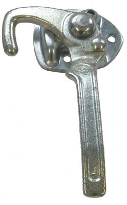 Winkelhebelverschluss rechts verzinkt, Grösse 1, mit Druckknopf, Hebellänge mitte Drehpunkt: 170mm VerglNr: 008000108