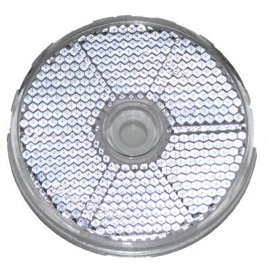 Rückstrahler,Ø60mm rund,weiß gebohrt+klebend VerglNr: 014000414
