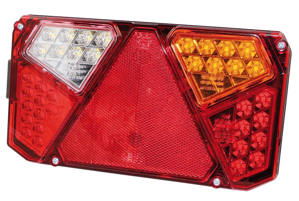 WAS - LED-Schlussleuchte 12/24V rechts 242 x 134 x 36.5 mm, Lochabstand: 150 mm E-Nummer: E20-1578, Anschluss: Vormontiertes Kabel 1950 mm VerglNr: W125/916, E201578, 01410916