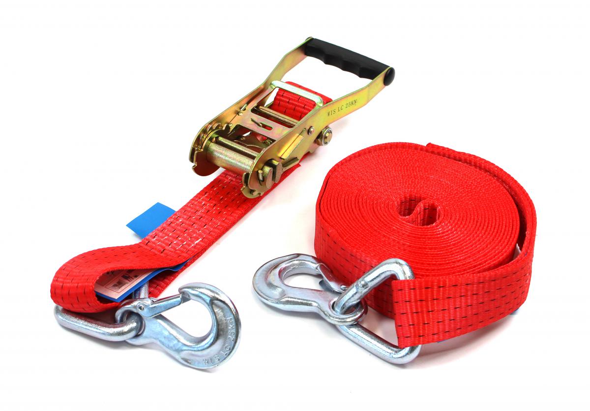 Zurrgurt 2500 daN, Breite50mm FE 0,5m, LE 11,5m, Karabinerh. 