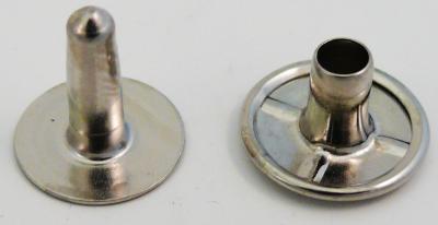 Hohlniet Calott L=12 mm, Kopf-D=13 mm, Messing vernickelt