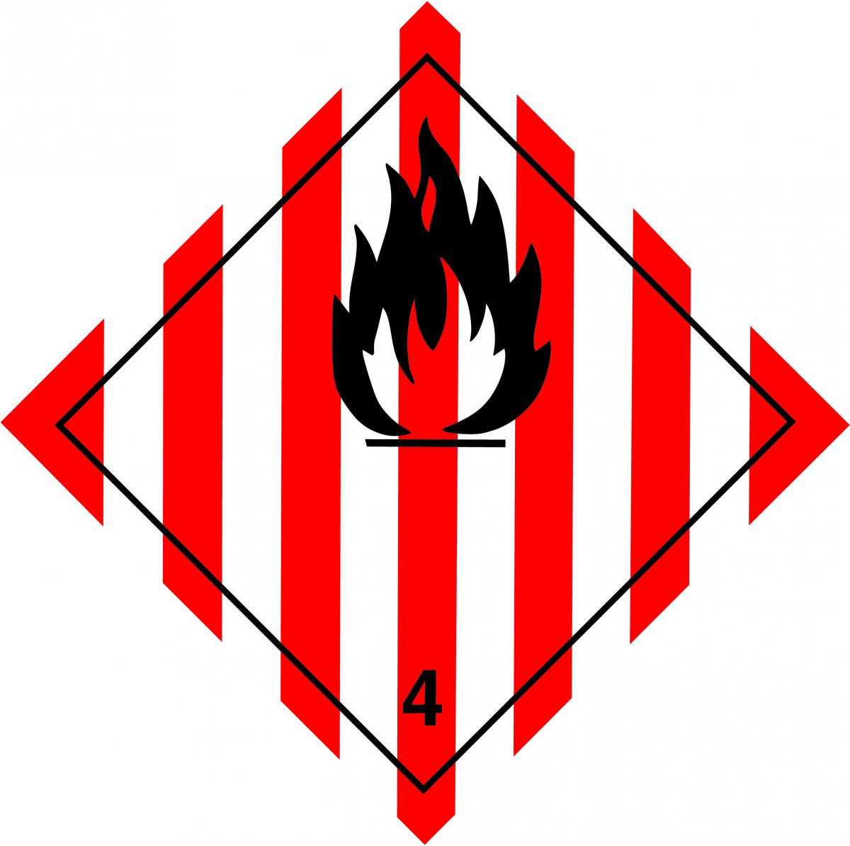 Gefahrzettel Klasse 4.1 Klebefolie 300 x 300 mm 