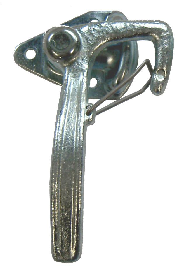 Winkelhebelverschluss links verzinkt Größe 0, mit Sicherungsfeder, Hebellänge: 145 mm
