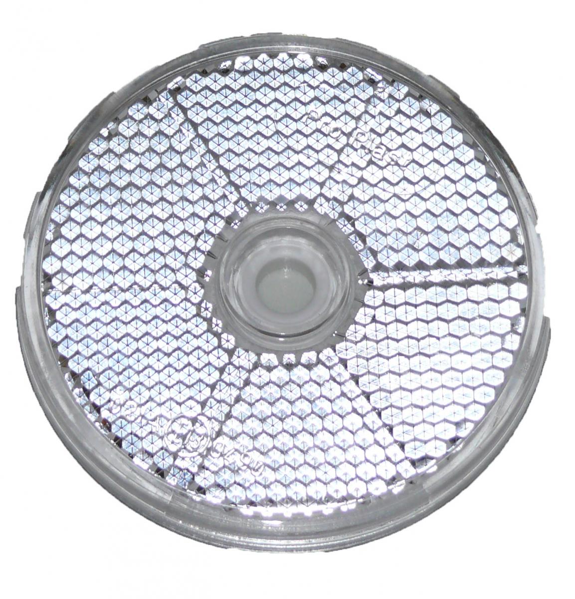 Seitenrückstr.,60mm rund, weiß gebohrt 