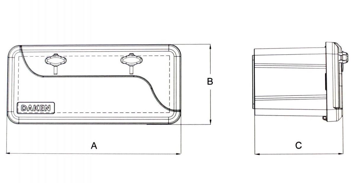 Daken -Blackit- Werkzeugkasten Kunststoff  L550 B250 H280 VerglNr: 82202, 416786001