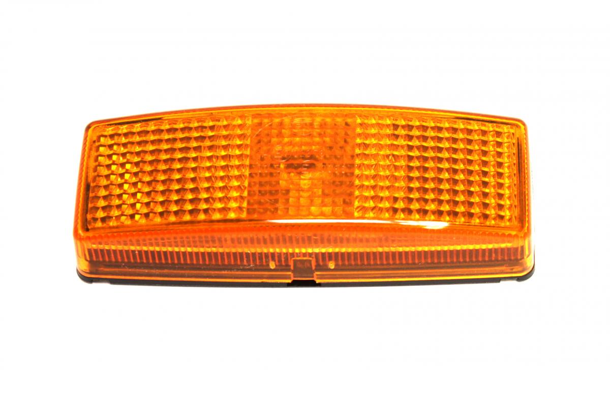 Hella Seitenmarkierungsleuchte gelb mit Rückstrahler 12/24V GGVS 110x40x25, Lochabstand 45mm VerglNr: 2PS006717-031, 2PS.006.717.031