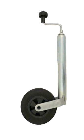 Winterhoff Stützrad Vollgummi Kunststofffelge 200 x 50 mm, Rohr Ø 48 mm, Rohrlänge: 370 mm, Hub: 220 mm, Stützlast: 150 kg