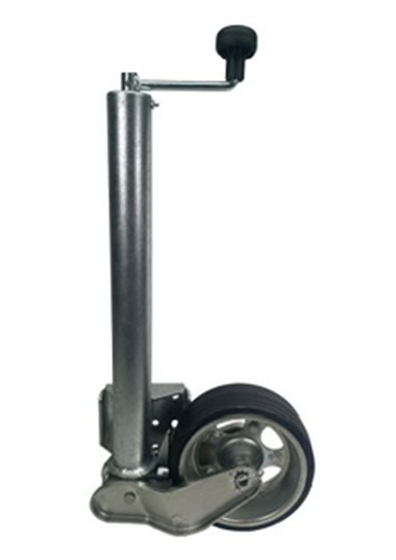 Stützrad vz.automatisch, Vollgummi, Stahlfelge 230 x 80, Rohr Ø 60 mm, Rohrlänge: 560 mm, Stützlast: 500 kg, Flansch variabel, VerglNr: 1223638N