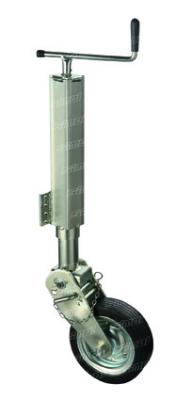 Stützrad vz., Vollgummi, Stahlfelge 250 x 85 Rohr Ø 70 mm, Rohrlänge: 460 mm, Stützlast: 600 kg, halbautomatisch, mit Flansch VerglNr: 100149,193738