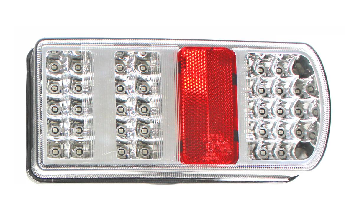 Schlussleuchte LED DAFA rechts 12V, 227x106x55mm 5 Funktionen, 43LEDs mit Kennzeichenlicht
