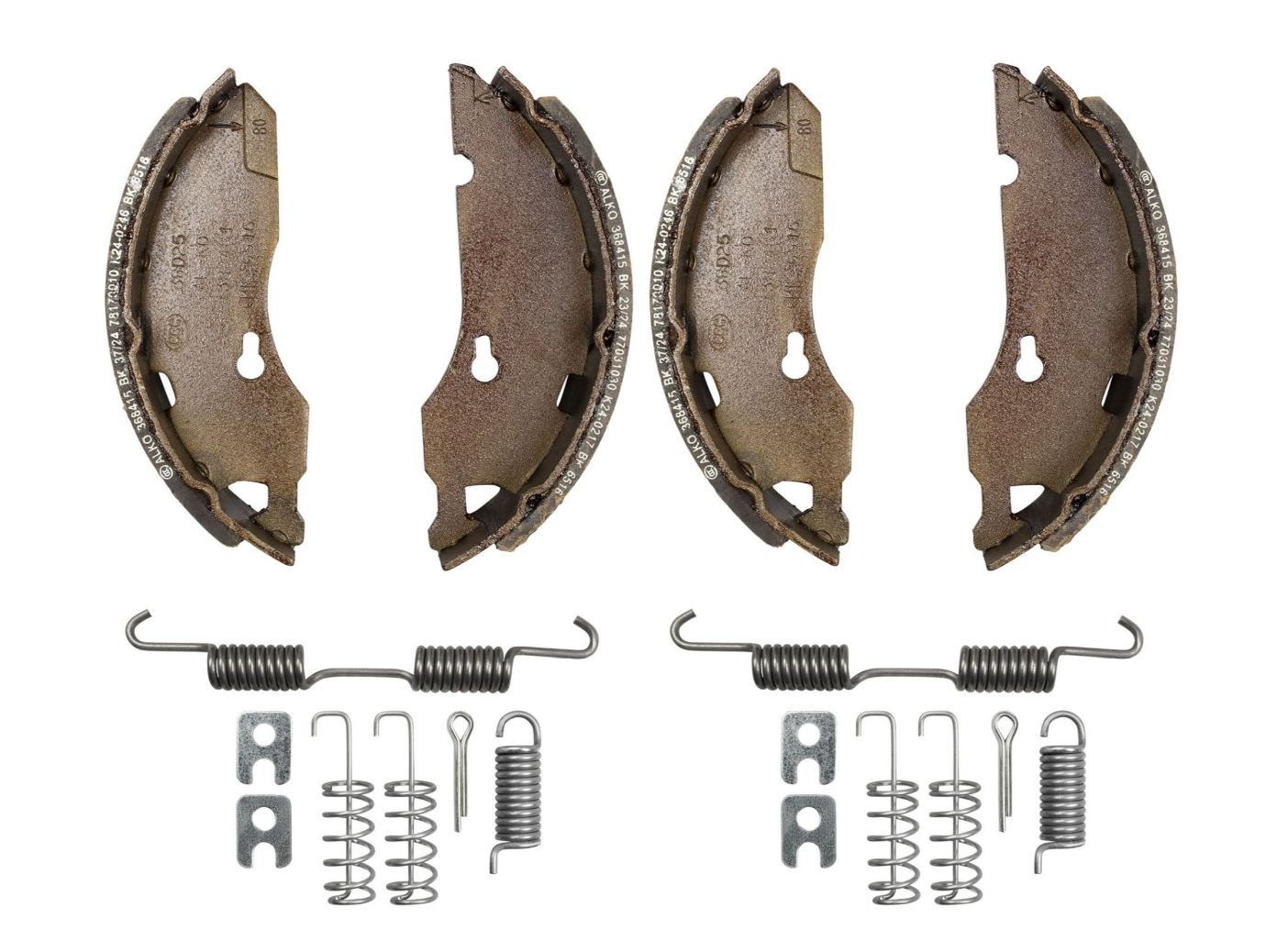 ALKO Bremsbackenset, 160 x 35 mm, Typ: 1635, 1636, 1637, inkl. Federnsatz, VerglNr: 384481, 384296, 2555591