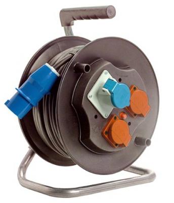 Kabeltrommel 25 m Kabel, Einfachrohrgestell 