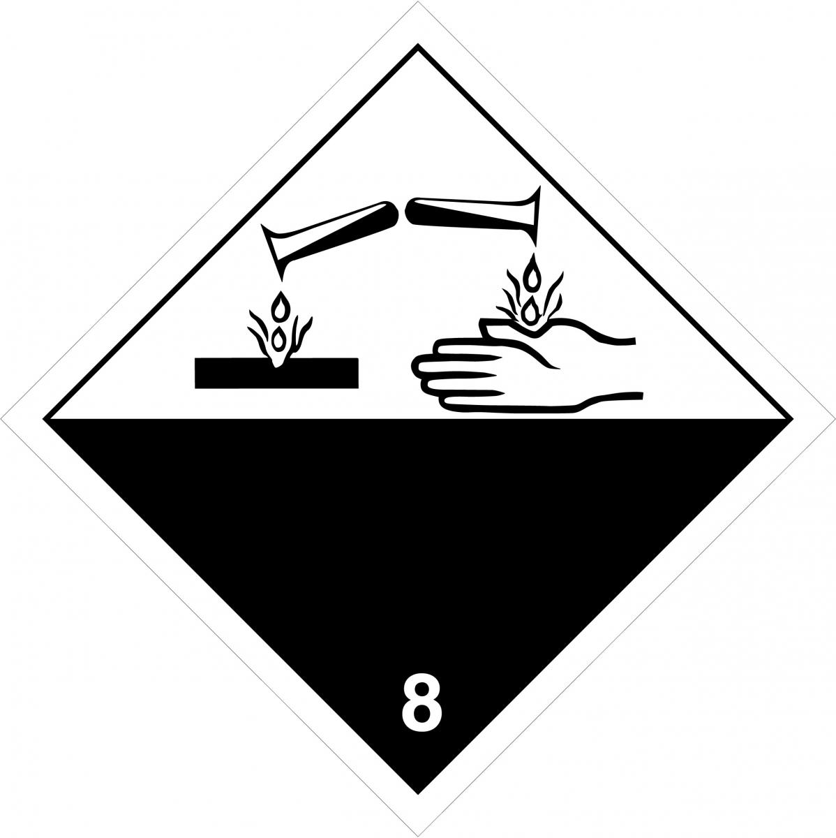 Gefahrzettel Klasse 8 Alutafel 300x300mm 
