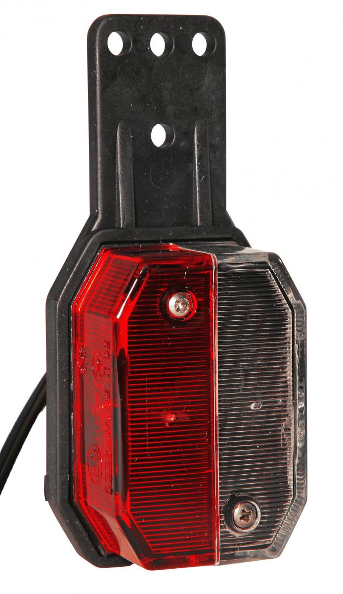 Aspöck Flexipoint I Umrissleuchte rot/weiss, rechts 65x44x28, 0.5m DC-Kabel mit Gummihalter VerglNr: 31-6569-707