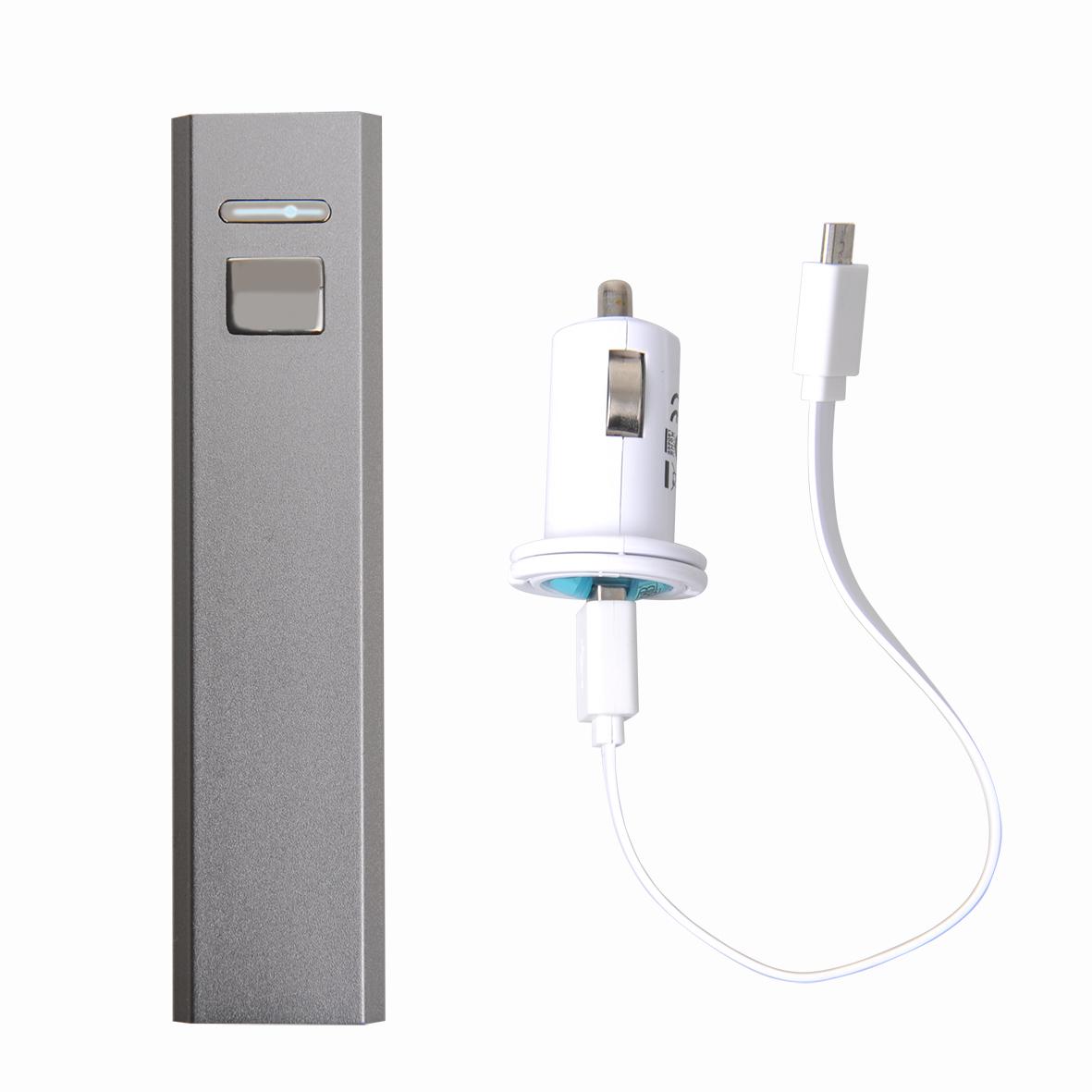 Powerbank 12/24V, 2600 mAh Ladekabel USB/Mini USB 