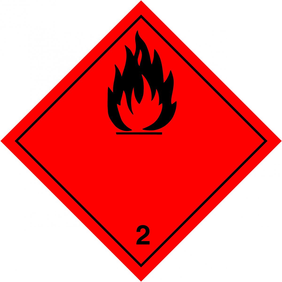 Gefahrzettel Klasse 2.1 Klebefolie 100 x 100 mm 