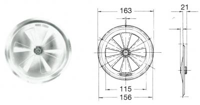 Lüftungsdrehrosette Ø 163 mm 