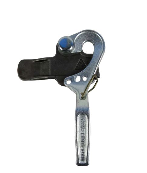 Pendelverschluss links mit Anschweissplatte lang, roh mit Federsicherung