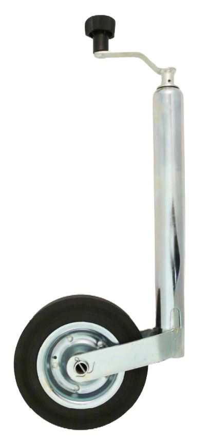 Stützrad Vollgummi verzinkt, Stahlfelge 200 x 50 Rohr Ø 48 mm, Rohrlänge: 370 mm, Stützlast: 150 kg VerglNr: 130200