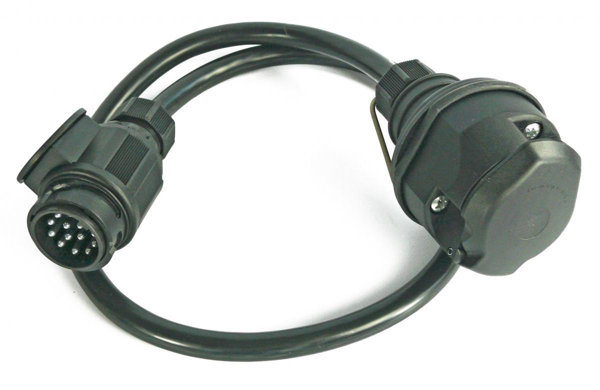 Verlängerungskabel, 13-polig, 1 x Kunststoff-Stecker / 1 x Kunststoff-Kupplungsdose, 1000 mm, VerglNr: 014000255