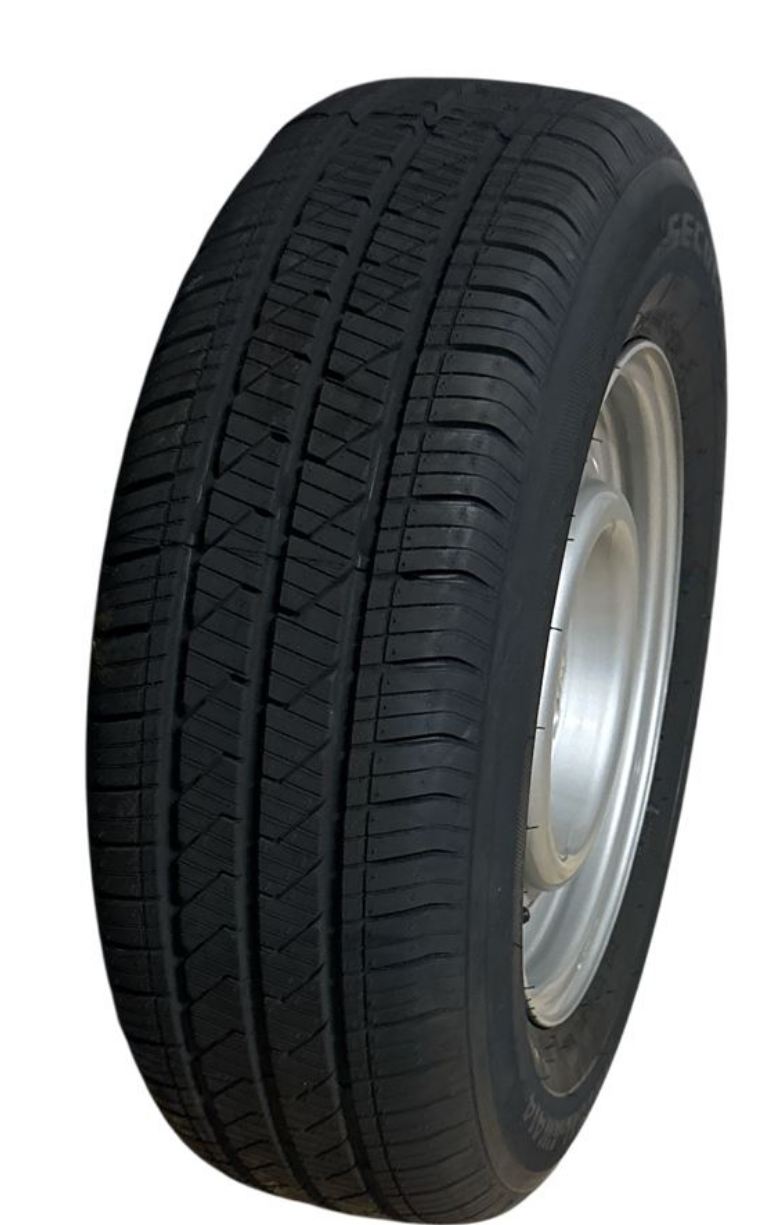 Komplett-Rad bis 100 km/h Reifen 195/70R14,Felge5,5J-14 Security, 5/67/112, E12, Ø16 MM, R12, ET 30, Felge SSWL, VerglNr: 609186