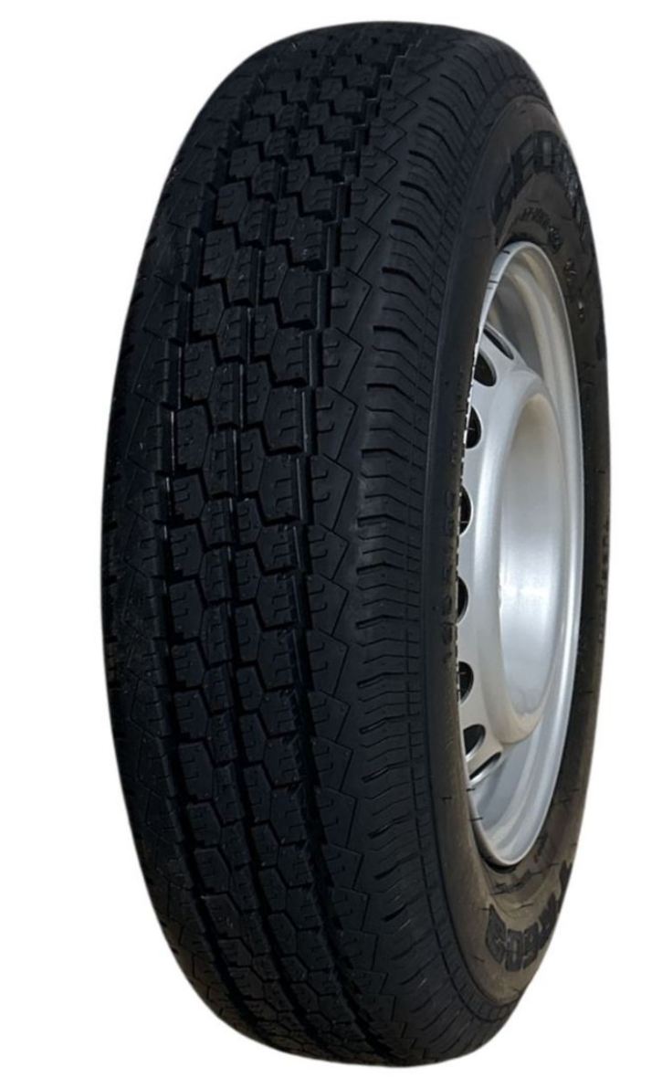 Komplett-Rad, Reifen 165R13 C8PR, Felge 4.5J-13, Security, 5/67/112, ET 30, SSWL, VerglNr: 609358, 609525