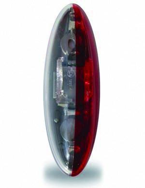Umrissleuchte Jokon rot/weiss 12- 24 Volt SPL 2010, Boden weiß 124x39x32, Lochabstand 83mm VerglNr: 12.0013.020