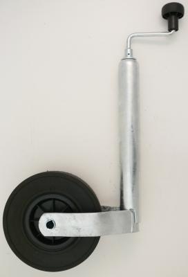 Winterhoff Stützrad Vollgummi Kunststofffelge 225 x 65 Rohr Ø 48 mm, Rohrlänge: 370 mm, Stützlast: 150 kg 