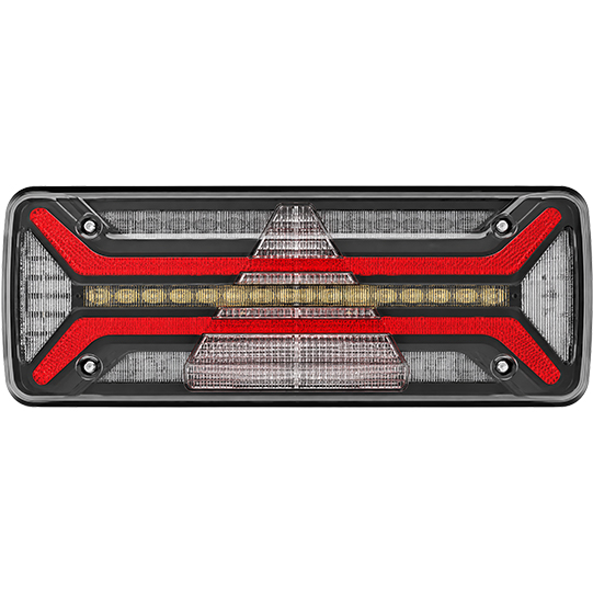 Aspöck EcoLED II Crystal Clear, links, 12/24 V, 7-pol.+ 4x2-pol., Superseal, Funktionen: Blinklicht, Bremslicht, Nebelschlusslicht, Rückfahrlicht und Standlicht